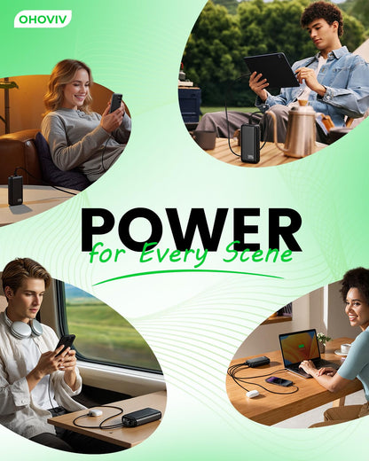 OHOVIV Portable Power Bank - 50000mAh, 22.5W