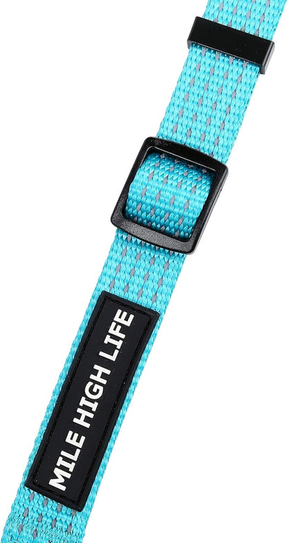 Mile High Life Dog Collar, Nylon Reflective Dog Collars w Pull D-Ring, Light Weight Puppy Collars, Hanger Dog Collars for Large Dogs(Green, Large)