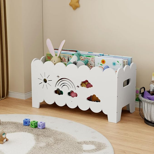 Wood Kids Bookshelf, Montessori Bookshelf, Suitable Kids Rooms, Nursery & Classroom, Kids Bookshelf and Toy Storage, Toddler Book Rack, Nursery Book Shelves, Kids Bookcase