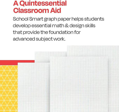 School Smart Graph Paper, 1/4 Inch Rule, 9 x 12 Inches, White, Pack of 500