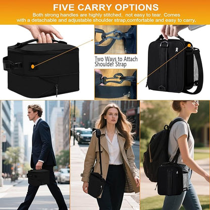 Expandable(18cans) Lunch Box Insulated Lunch bag for Men Kids Boys Teens Adult Portable Stylish Small Lunchbox With Shoulder Strap for Working Office school Picnic