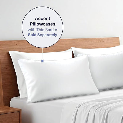 Kickoff Viscose Bamboo Sheets Twin XL Size 3-pc 100% Organic Bamboo Viscose Bed Cooling Sheets Twin XL Size Set Cool Bedding for hot Sleepers Sheet, Flat, Fitted, Pillowcase (Snow White, TXL)