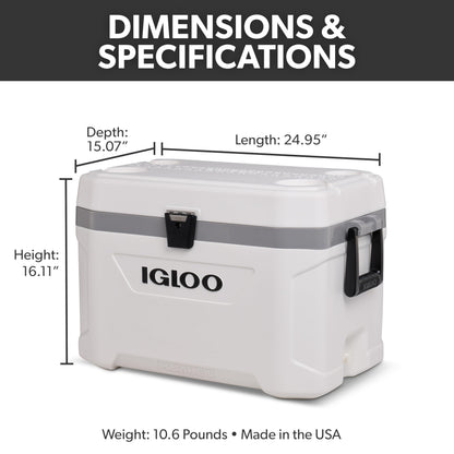Igloo 54 Qt Marine Ultra Cooler, White