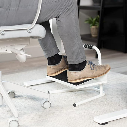 VIVO Ergonomic Height Adjustable Foot Rest Relief Platform, Elevated Stool for Comfortable Sit to Stand Workstation, Non-Slip Surface, Portable, Home Office Classroom Use, White, STAND-FT01W