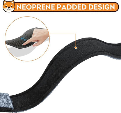 Reflective Dog Collar, Adjustable Soft Neoprene Padded Nylon Pet Collars with Buckle for Extra Large Dogs, Gray,XL