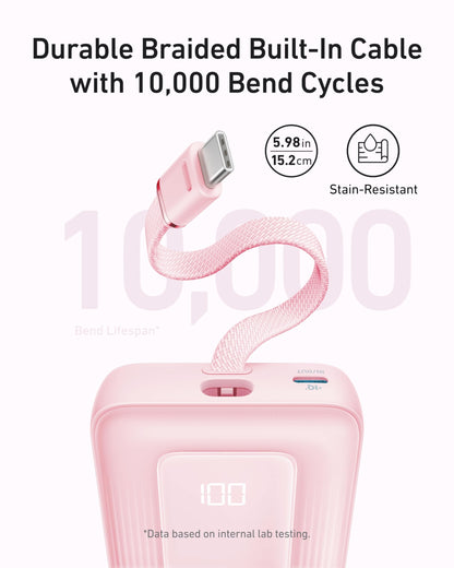 Anker Zolo Power Bank,20,000mAh 30W Portable Charger with Built-in USB-C