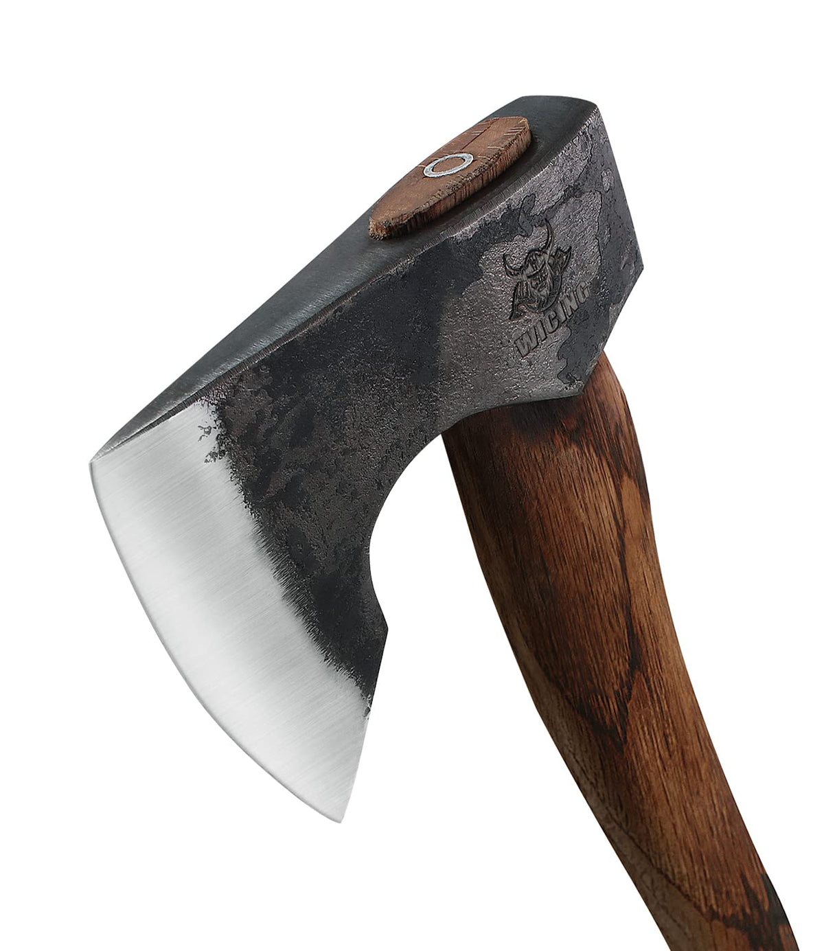 WICING 13.5 Inch Hatchet, Camping Axes and Hatchets 1065 Carbon Steel and Beech Handle, with Leather Sheath