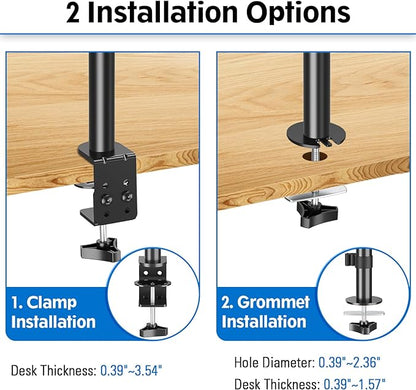 MOUNTUP Single Monitor Mount, Adjustable Monitor Stand for Max 32 Inch Flat Curved Computer Screen, Monitors Arm Desk Mount Fit VESA 75x75& 100x100, up to 17.6lbs, with C-Clamp and Grommet Base, Black