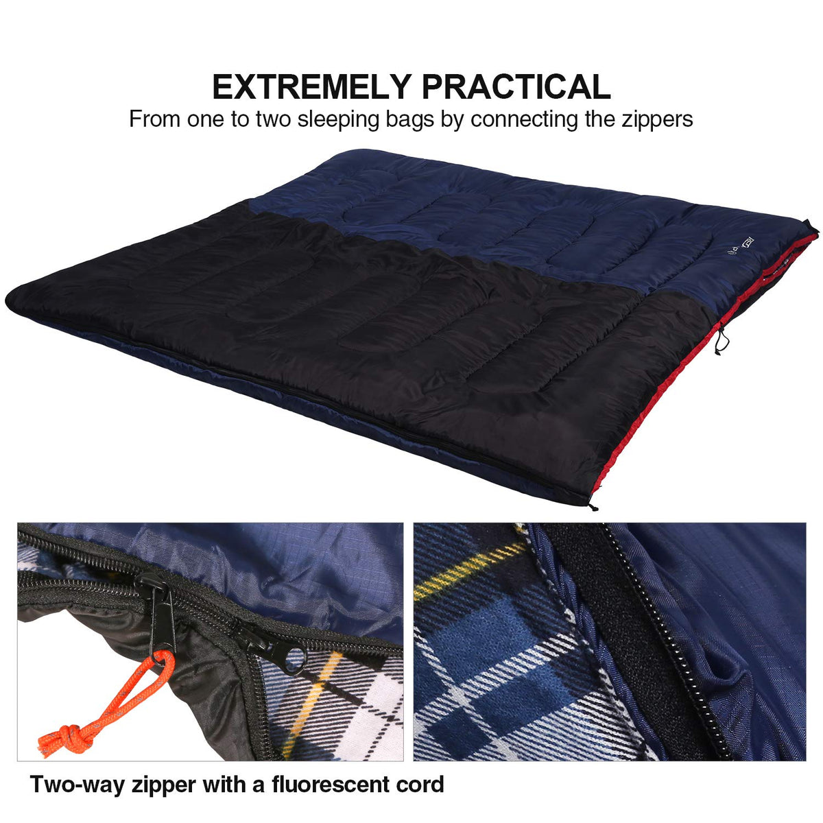 REDCAMP Sleeping Bag - 33 Inches, Navy Blue