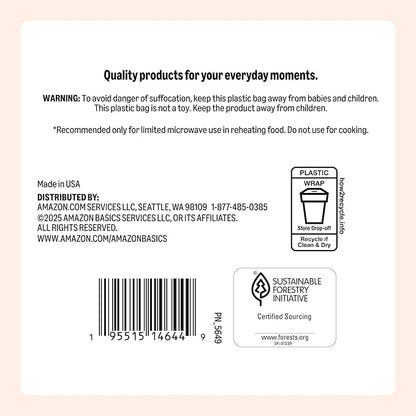 Amazon Basics 9" Uncoated White Paper Plates 1200 Count (Pack of 12)