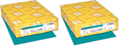 Neenah Wausau Astrobrights Colored Cardstock, 8.5” x 11”, 65 lb/176 GSM, Terrestrial Teal, 250 Sheets (21855) (Pack of 2)