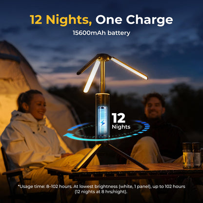 BougeRV Rechargeable Camping Lantern | 15,600mAh, Black