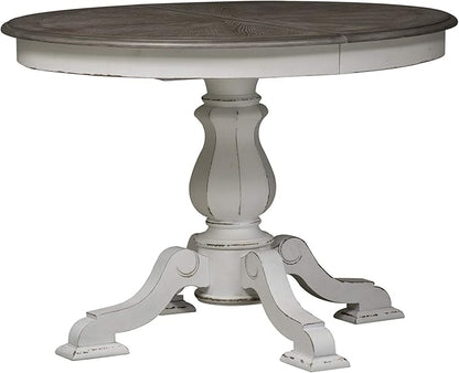 LIBERTY FURNITURE INDUSTRIES, INC. Magnolia Manor Opt 5 Piece Pedestal Table Set, Antique White, Width 42" x Depth 60" Height 30"