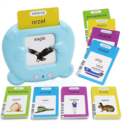 MAYAPHILOS 224 Sight Words Polish and English Talking Flash Cards Fun Polish Language Learning Toys for Kids, Learn Polish for Toddlers Sensory Preschool Educational Birthday Gifts