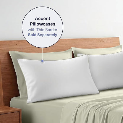 Kickoff Viscose Bamboo Sheets King Size 4-pc 100% Organic Bamboo Viscose Bed Cooling Sheets King Size Set Cool Bedding for hot Sleepers Sheet, Flat, Fitted, Pillowcases (Soft Sage,K)