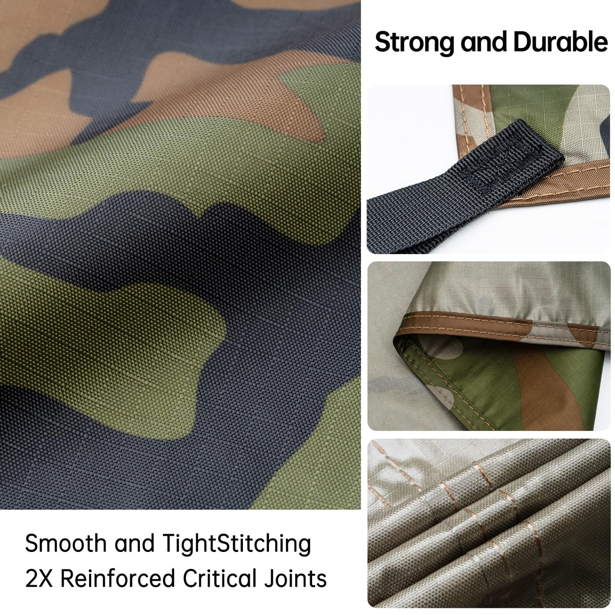 FREE SOLDIER Camping Tarp - 10 x 10.5ft, Waterproof, Camo