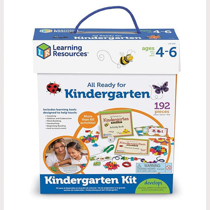 Learning Resources All Ready for Kindergarten Readiness Kit - Classroom Must Haves, Toddler Activities, Homeschool Supplies, Learn to Read, Spelling , Alphabet Kindergarten Workbook
