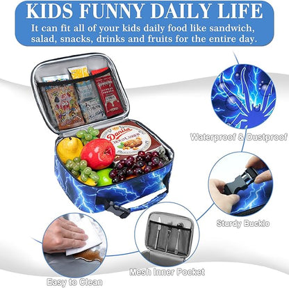 Boys Lunch Bag for Kids Insulated Lunch Box for 3 4 5 6 7 8 9 10 11 12 Kids Toddler Back to School Reusable for Elementary Kindergarten Primary School