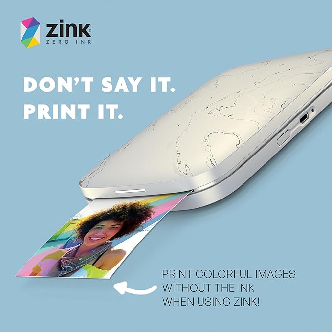 HP Sprocket 2.3 x 3.4" Premium Zink Sticky Back Photo Paper (50 Sheets) Compatible with HP Sprocket Select and Plus Printers.