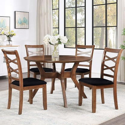 Smiry Velvet Seat Covers for Dining Room Chair Set of 2, Stretch Fit Removable Washable Chair Seat Cushion Protector Slipcovers with Ties, Black