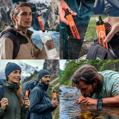 Lormandy Straw Water Filter 8 Pack - Outdoor Camping & Hiking Survival Gear