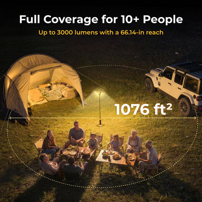 BougeRV Rechargeable Camping Lantern | 15,600mAh, Black