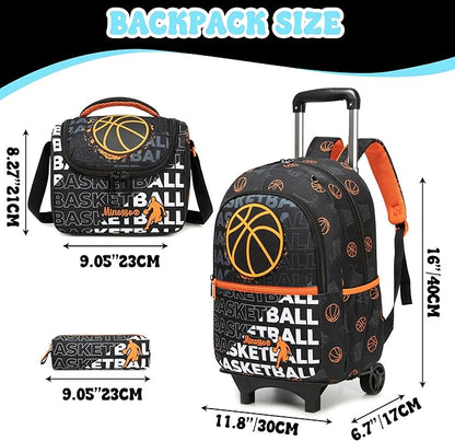Rolling Backpack for Kids 8-12 Boys Backpack with Wheels for School Backpacks for Boys Kids Backpacks for Elementary Middle School Student