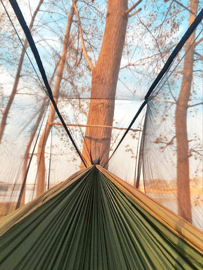 Sunyear Camping Hammock with Net, Single & Double, 2 * 10ft Straps