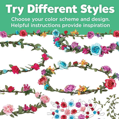 Creativity for Kids Flower Crowns Craft Kit - Create 4 Hair Accessories (Ages 7+)