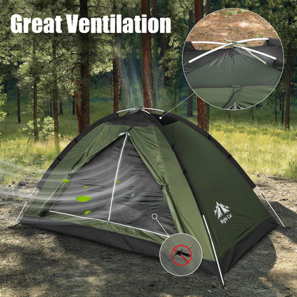 Night Cat Backpacking Tent for One 1 to 2 Persons Lightweight Waterproof Camping Hiking Tent for Adults Kids Scouts Easy Setup Single Layer 2.2x1.2m