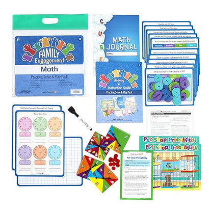 Really Good Stuff Family Engagement Math – Practice, Solve & Play Pack - Third Grade