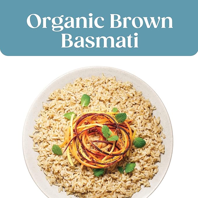 SEEDS OF CHANGE Certified Organic Brown Basmati Rice, Organic Food, 8.5 OZ Pouch (Pack of 6)
