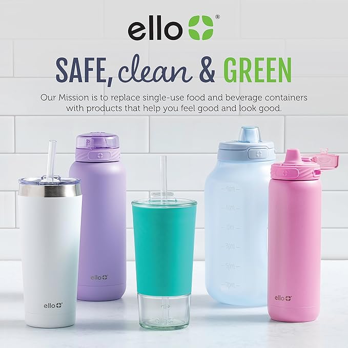 Ello Ellies 12oz Vacuum Insulated Stainless Steel Kids Water Bottle with Straw and Built-in Carrying Handle and Leak-Proof Locking Lid for School Backpack, Lunchbox and Outdoor Sports, Dog (Pack of 6)