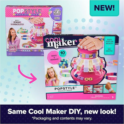Cool Maker, PopStyle Bracelet Making Kit with 170 Beads, Make & Remake 10 (Packaging May Vary), Arts and Crafts Jewelry Kit, Kids Toys for Ages 7 and up