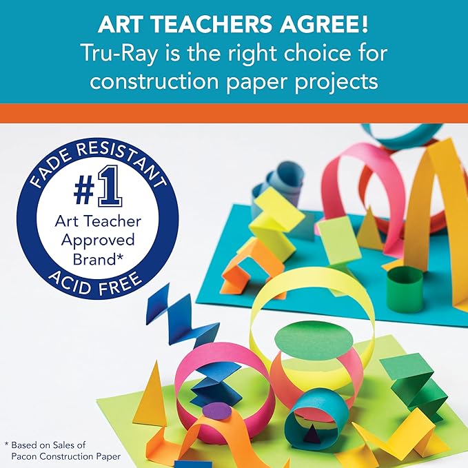 Tru-Ray® Construction Paper, 50% Recycled, 9" x 12", White, Pack Of 50