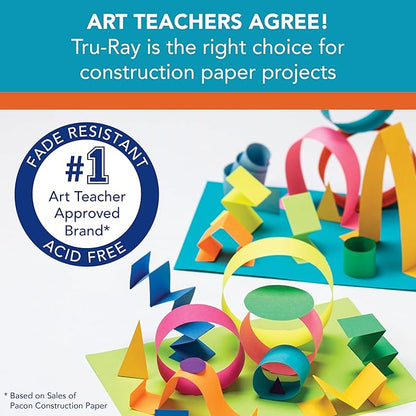 Tru-Ray Construction Paper, 10 Vibrant Colors, 9" x 12", 50 Sheets