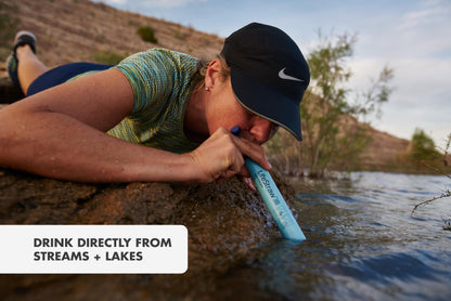 LifeStraw Personal — Water Filter for Hiking, Camping, Travel, and Emergency Preparedness, 3 Pack, Blue