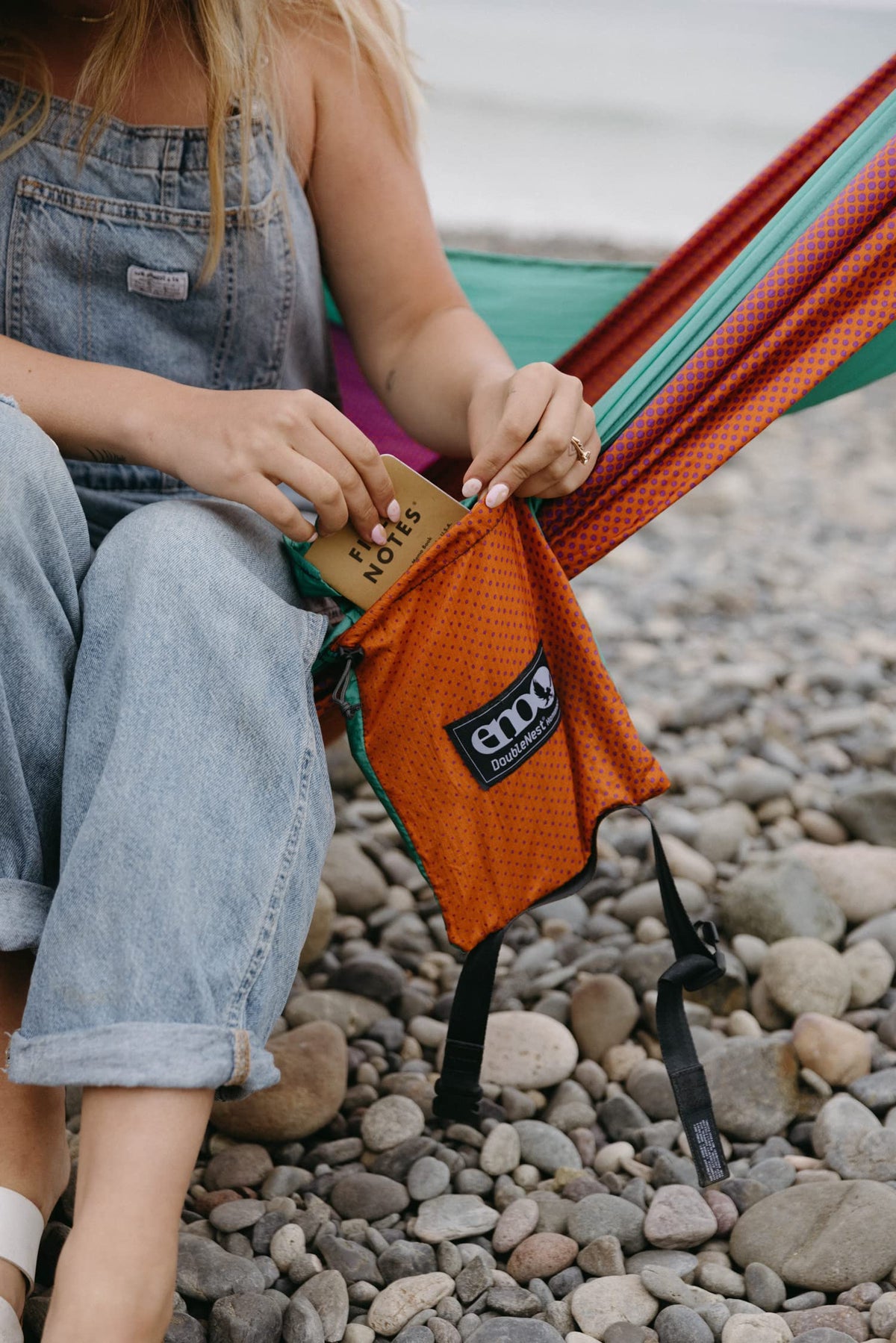 ENO DoubleNest Hammock - Lightweight, Portable, 1 to 2 Person Hammock - for Camping, Hiking, Backpacking, Travel, a Festival, or The Beach - Fade/Seaglass