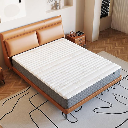 Firm Queen Mattress,10 Inch Hybrid Queen Size Mattress in a Box with Gel Memory Foam, Pocket Innerspring, Pressure Relief, Motion Isolation, Non-Fiberglass - Firm