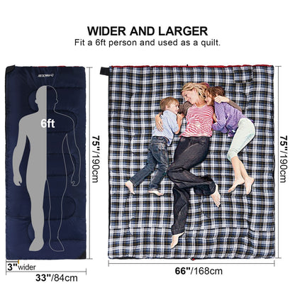 REDCAMP Sleeping Bag - 33 Inches, Navy Blue