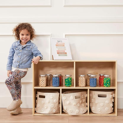 ECR4Kids Streamline 5-Compartment Storage Cabinet, 24in, Classroom Furniture, Natural