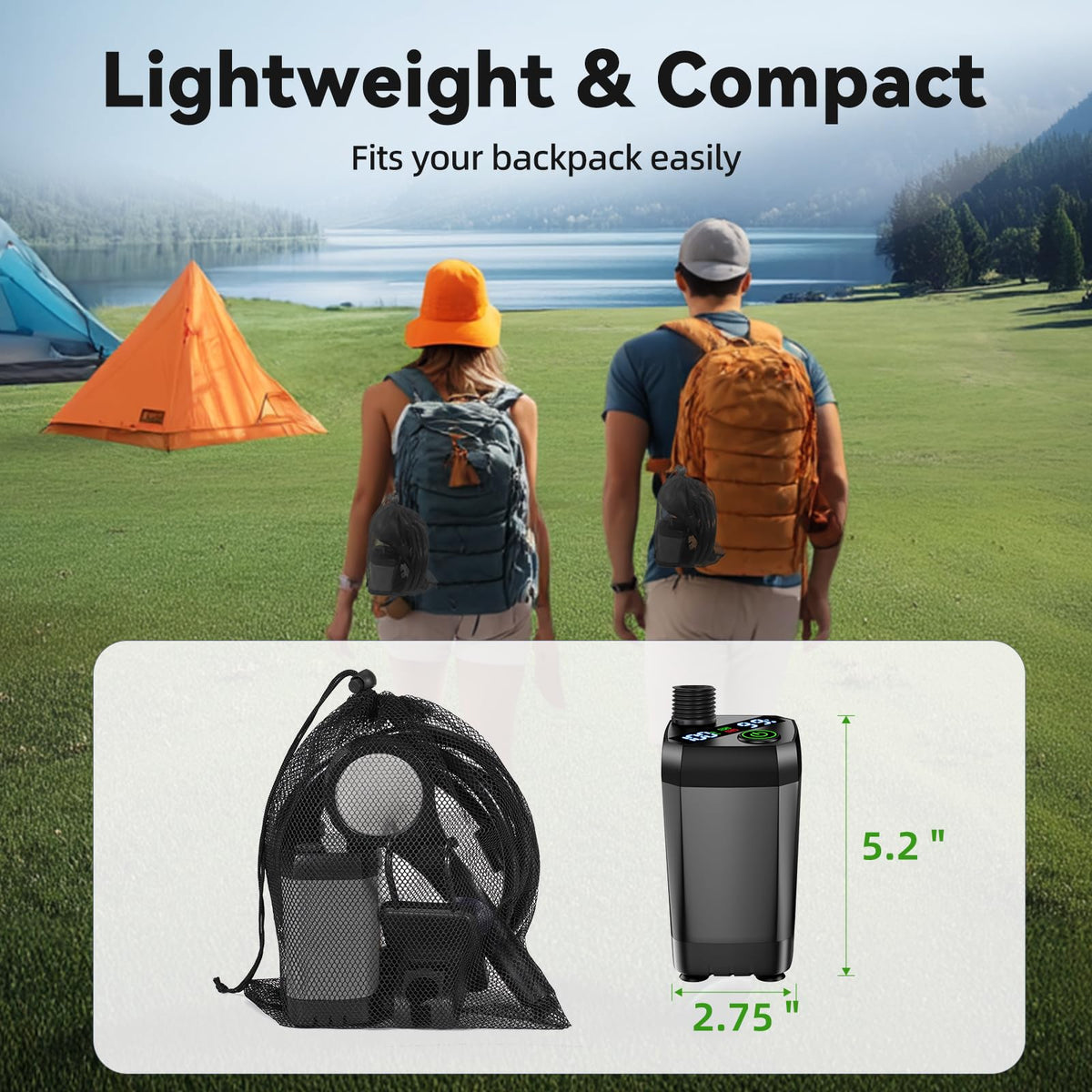 InkTrail Portable Camping Shower with Heater, Long-Lasting 6000mAh Rechargeable Camping Shower with Sprayer Head,4 Spray Modes,IPX7 Waterproof Outdoor Camp Pump for Hiking, Travel, Car, Pet