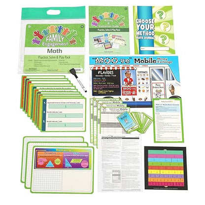 Really Good Stuff Fifth Grade Family Engagement Math Practice, Solve & Play Kit - Math Kit for Fifth Grade Students, Ages 9-11