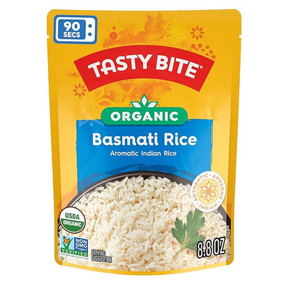Tasty Bite Organic Basmati Rice, 8.8 Ounce, Pack of 12, Ready to Eat, Microwavable, Vegan, Gluten-Free