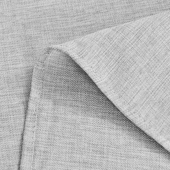 Hiasan 2 Pack Faux Linen Rectangle Tablecloth - Wrinkle and Stain Resistant Washable Table Cloth for Kitchen Dining Room Holiday Table Cover for Party Dinner, Light Grey, 30 x 60 Inch