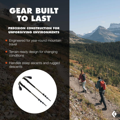 BLACK DIAMOND Trail Trekking Poles Aluminum (Pair), Granite