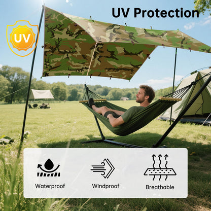 FREE SOLDIER Camping Tarp - 10 x 10.5ft, Waterproof, Camo
