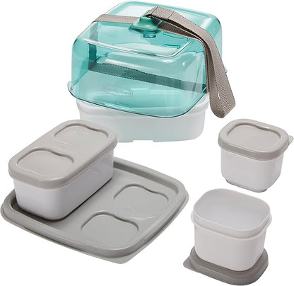 Rubbermaid Fasten + Go Sandwich Kit, Sea Foam Green, 4-Piece Set