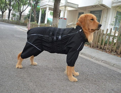 Dogs Waterproof Jacket, Lightweight Waterproof Jacket Reflective Safety Dog Raincoat Windproof Snow-Proof Dog Vest for Corgis Dachshund Small Medium Large Dogs Black D-L
