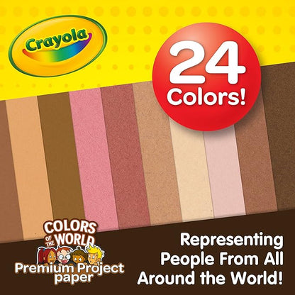 Crayola Construction Paper in Colors of The World, 8.5” x 11”, 24 Colors, Craft Supplies, 48 Sheets